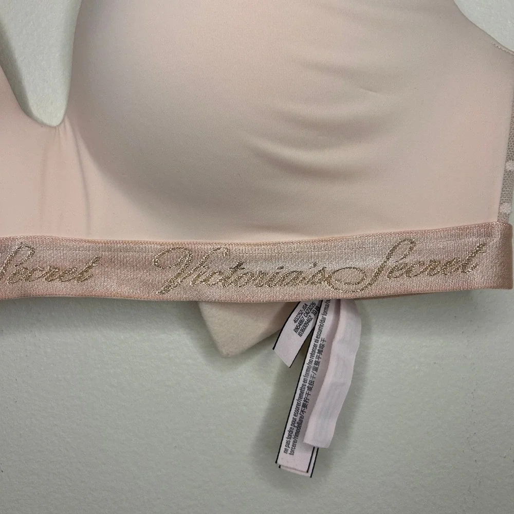 Victoria's Secret Pink T-Shirt Lightly Lined Wireless‎ Lace Bra 32DDD Pink